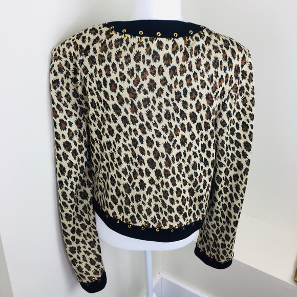 St. John Collection Leopard Zip Blazer - Picture 3 of 6